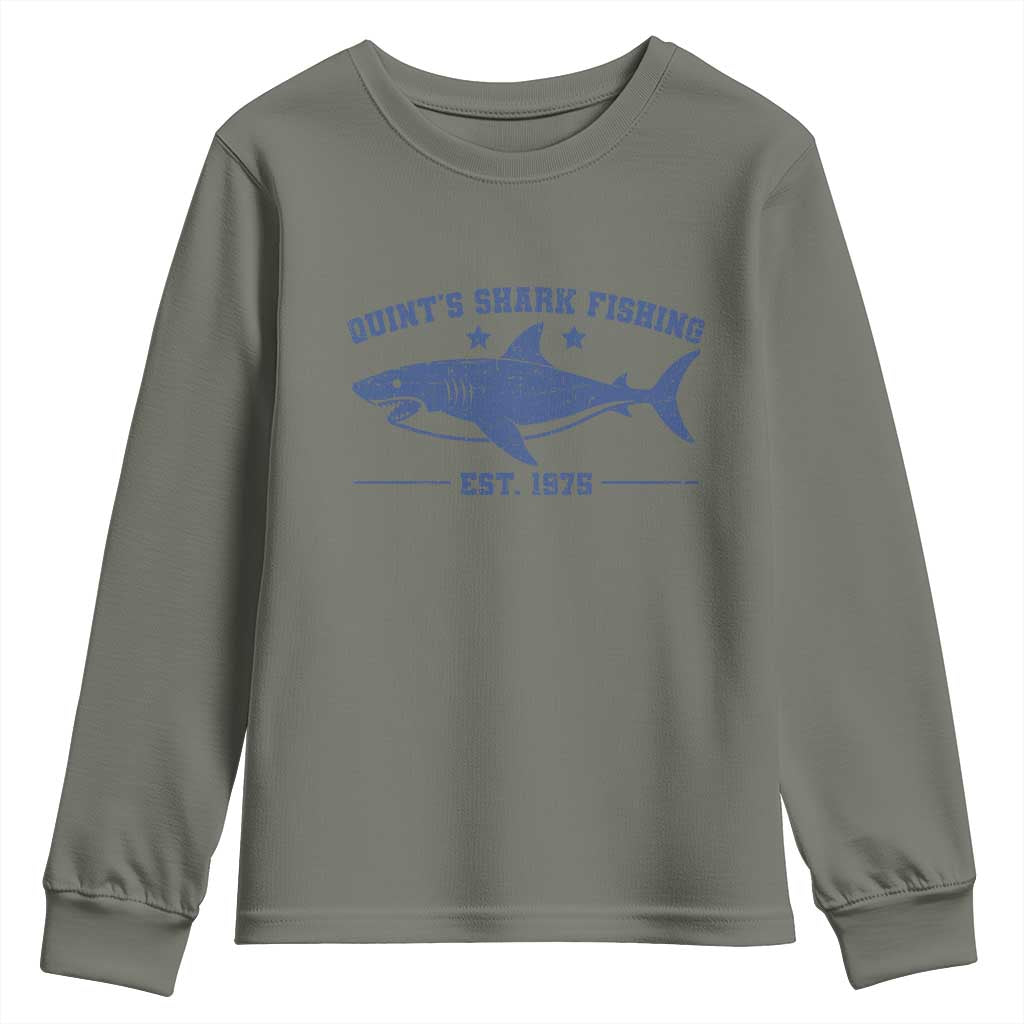 Retro Fisher Birthday Youth Sweatshirt Vintage Quints Shark Fishing 1975 - Wonder Print Shop