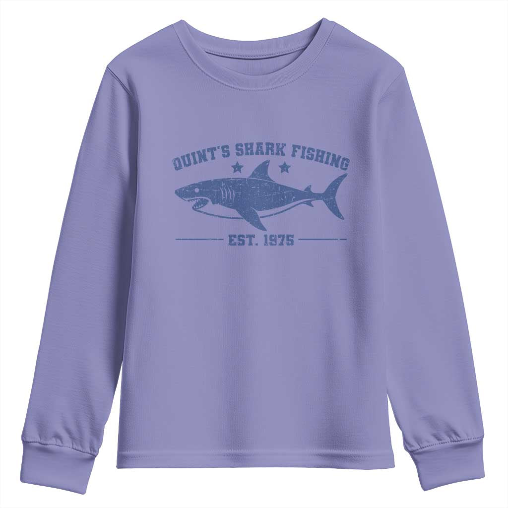 Retro Fisher Birthday Youth Sweatshirt Vintage Quints Shark Fishing 1975 - Wonder Print Shop