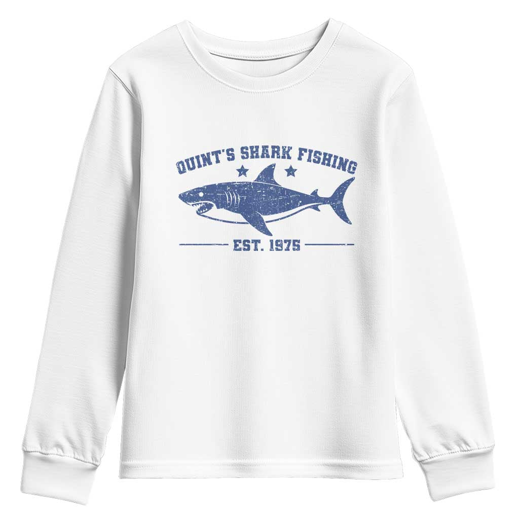 Retro Fisher Birthday Youth Sweatshirt Vintage Quints Shark Fishing 1975 - Wonder Print Shop