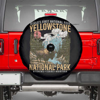 Vintage Yellowstone National Park Spare Tire Cover Retro Nature Wildlife Outdoor Hiking Camping Forest - Wonder Print Shop