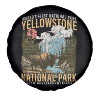 Vintage Yellowstone National Park Spare Tire Cover Retro Nature Wildlife Outdoor Hiking Camping Forest - Wonder Print Shop