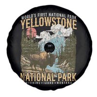 Vintage Yellowstone National Park Spare Tire Cover Retro Nature Wildlife Outdoor Hiking Camping Forest - Wonder Print Shop