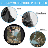 Vintage Yellowstone National Park Spare Tire Cover Retro Nature Wildlife Outdoor Hiking Camping Forest - Wonder Print Shop