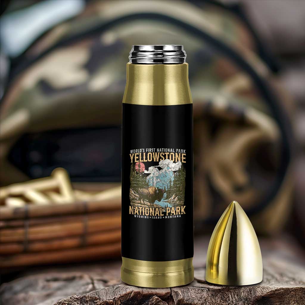 Vintage Yellowstone National Park Bullet Tumbler Retro Nature Wildlife Outdoor Hiking Camping Forest - Wonder Print Shop