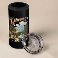 Vintage Yellowstone National Park 4 in 1 Can Cooler Tumbler Retro Nature Wildlife Outdoor Hiking Camping Forest - Wonder Print Shop