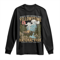 Vintage Yellowstone National Park Long Sleeve Shirt Retro Nature Wildlife Outdoor Hiking Camping Forest - Wonder Print Shop