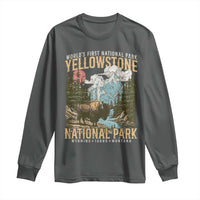 Vintage Yellowstone National Park Long Sleeve Shirt Retro Nature Wildlife Outdoor Hiking Camping Forest - Wonder Print Shop