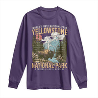 Vintage Yellowstone National Park Long Sleeve Shirt Retro Nature Wildlife Outdoor Hiking Camping Forest - Wonder Print Shop
