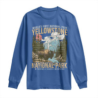 Vintage Yellowstone National Park Long Sleeve Shirt Retro Nature Wildlife Outdoor Hiking Camping Forest - Wonder Print Shop