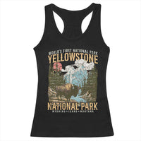 Vintage Yellowstone National Park Racerback Tank Top Retro Nature Wildlife Outdoor Hiking Camping Forest - Wonder Print Shop