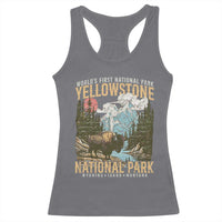 Vintage Yellowstone National Park Racerback Tank Top Retro Nature Wildlife Outdoor Hiking Camping Forest - Wonder Print Shop