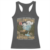 Vintage Yellowstone National Park Racerback Tank Top Retro Nature Wildlife Outdoor Hiking Camping Forest - Wonder Print Shop