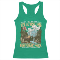 Vintage Yellowstone National Park Racerback Tank Top Retro Nature Wildlife Outdoor Hiking Camping Forest - Wonder Print Shop