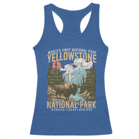 Vintage Yellowstone National Park Racerback Tank Top Retro Nature Wildlife Outdoor Hiking Camping Forest - Wonder Print Shop