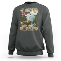 Vintage Yellowstone National Park Sweatshirt Retro Nature Wildlife Outdoor Hiking Camping Forest - Wonder Print Shop