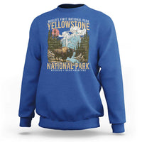 Vintage Yellowstone National Park Sweatshirt Retro Nature Wildlife Outdoor Hiking Camping Forest - Wonder Print Shop