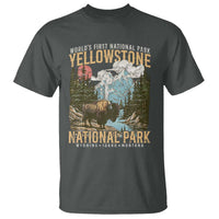 Vintage Yellowstone National Park T Shirt Retro Nature Wildlife Outdoor Hiking Camping Forest - Wonder Print Shop