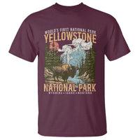 Vintage Yellowstone National Park T Shirt Retro Nature Wildlife Outdoor Hiking Camping Forest - Wonder Print Shop