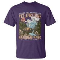 Vintage Yellowstone National Park T Shirt Retro Nature Wildlife Outdoor Hiking Camping Forest - Wonder Print Shop