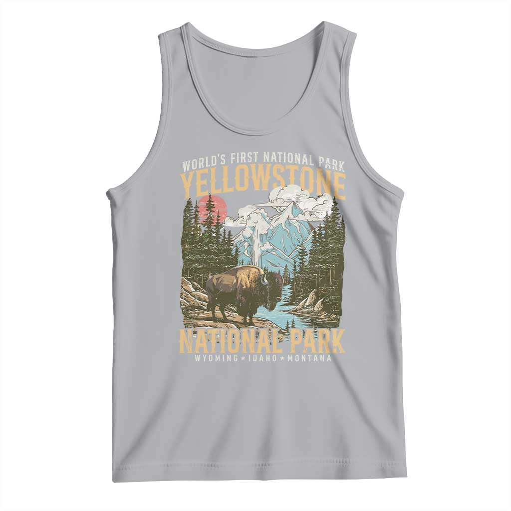 Vintage Yellowstone National Park Tank Top Retro Nature Wildlife Outdoor Hiking Camping Forest - Wonder Print Shop