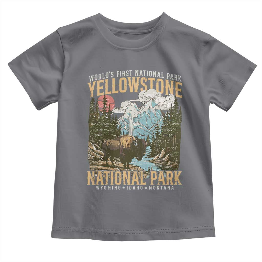 Vintage Yellowstone National Park Toddler T Shirt Retro Nature Wildlife Outdoor Hiking Camping Forest - Wonder Print Shop