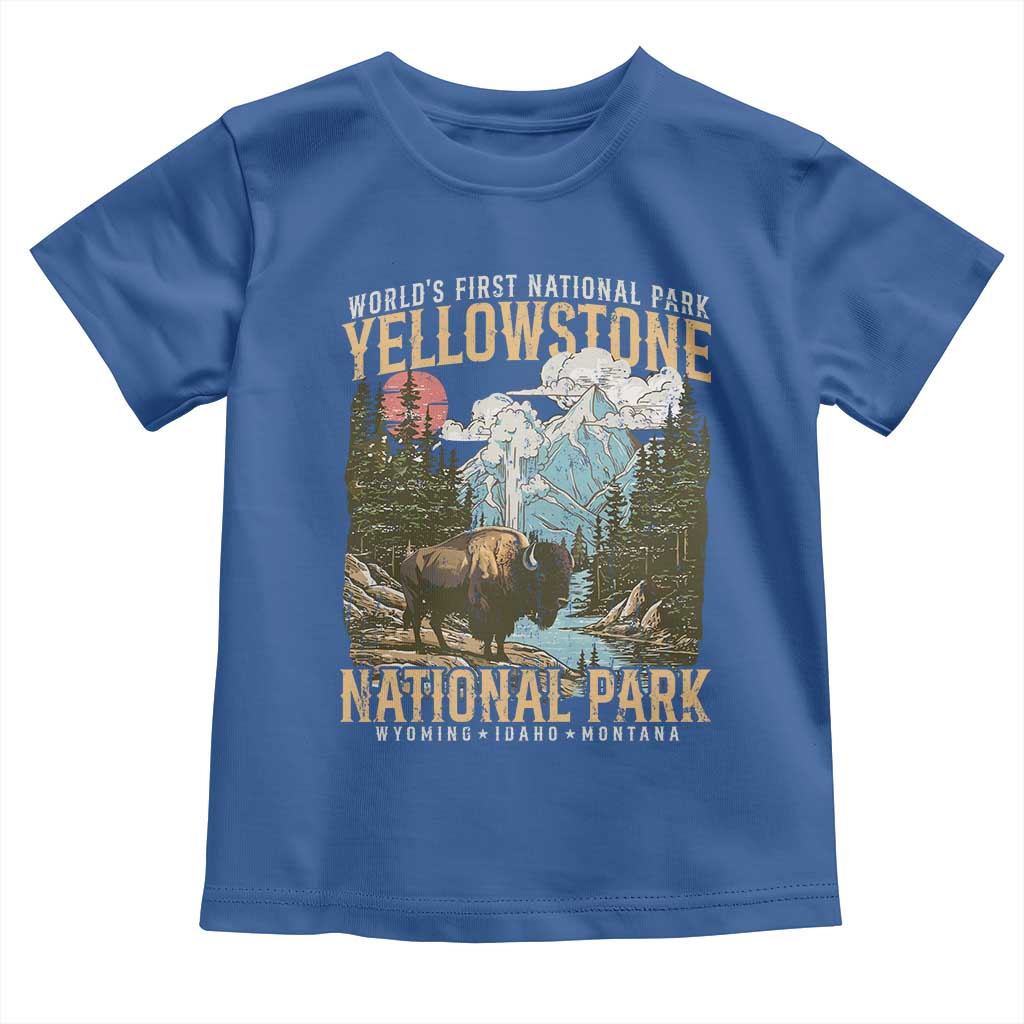 Vintage Yellowstone National Park Toddler T Shirt Retro Nature Wildlife Outdoor Hiking Camping Forest - Wonder Print Shop
