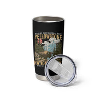 Vintage Yellowstone National Park Tumbler Cup Retro Nature Wildlife Outdoor Hiking Camping Forest - Wonder Print Shop
