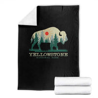Yellowstone National Park Throw Blanket Bison Nature Wildlife Outdoor Hiking Camping Forest - Wonder Print Shop