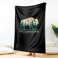 Yellowstone National Park Throw Blanket Bison Nature Wildlife Outdoor Hiking Camping Forest - Wonder Print Shop