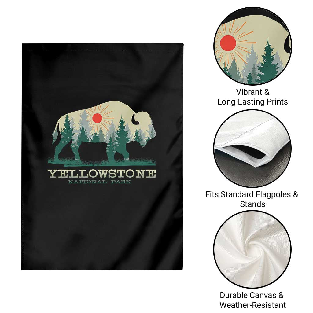 Yellowstone National Park Garden Flag Bison Nature Wildlife Outdoor Hiking Camping Forest - Wonder Print Shop
