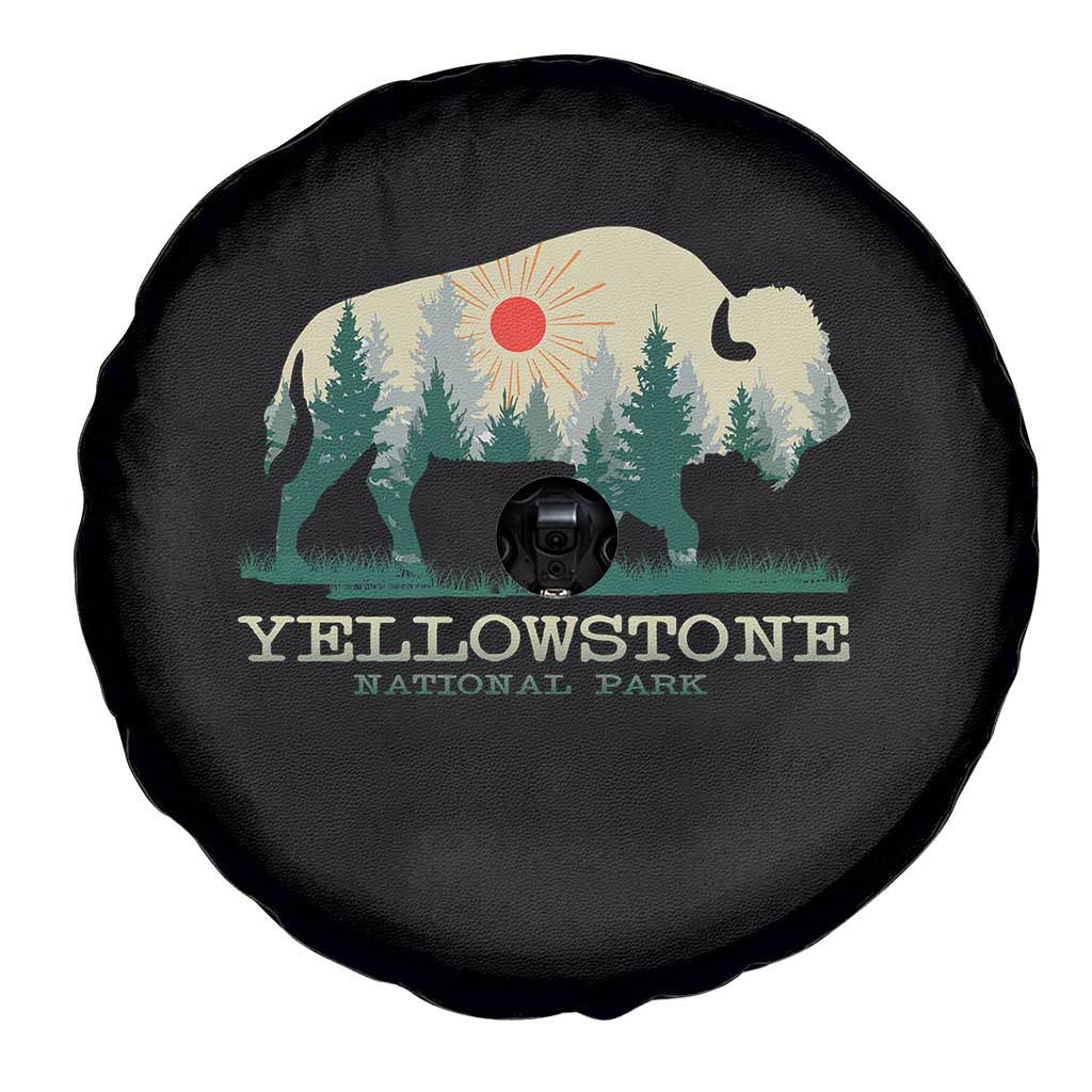 Yellowstone National Park Spare Tire Cover Bison Nature Wildlife Outdoor Hiking Camping Forest - Wonder Print Shop
