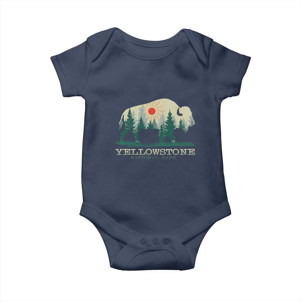 Yellowstone National Park Baby Onesie Bison Nature Wildlife Outdoor Hiking Camping Forest - Wonder Print Shop