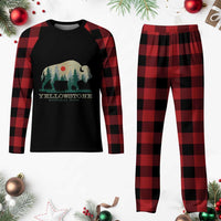 Yellowstone National Park Plaid Pajama Set Bison Nature Wildlife Outdoor Hiking Camping Forest - Wonder Print Shop