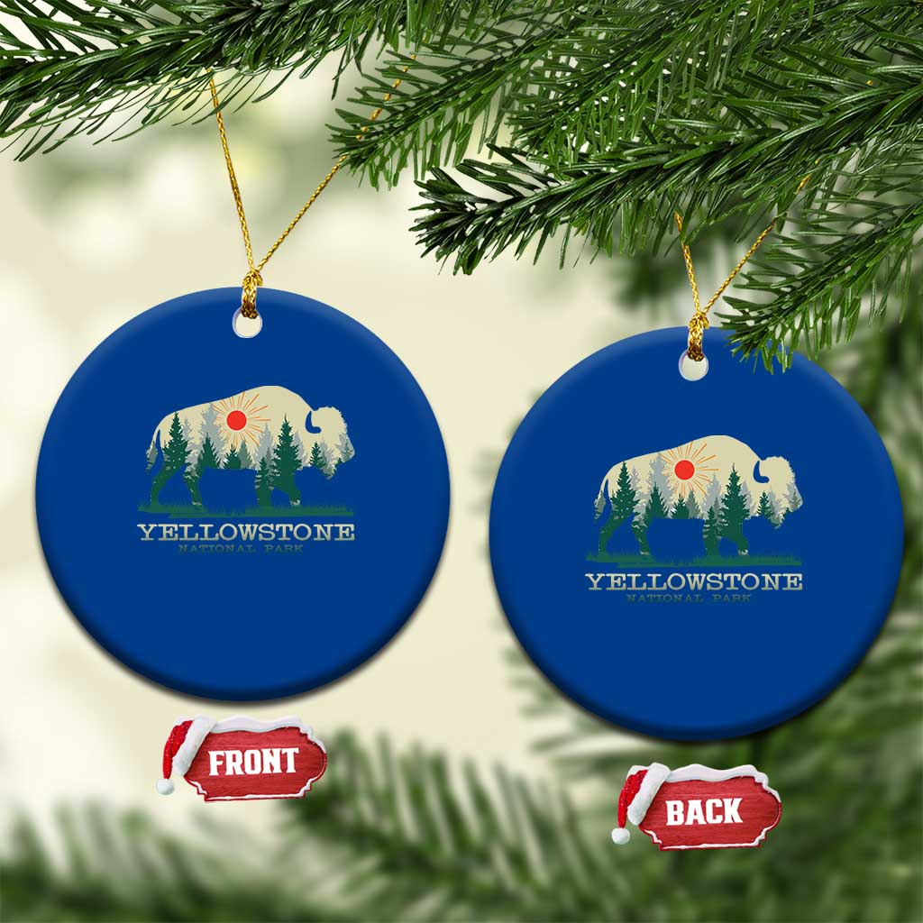 Yellowstone National Park Ceramic Ornament Bison Nature Wildlife Outdoor Hiking Camping Forest - Wonder Print Shop