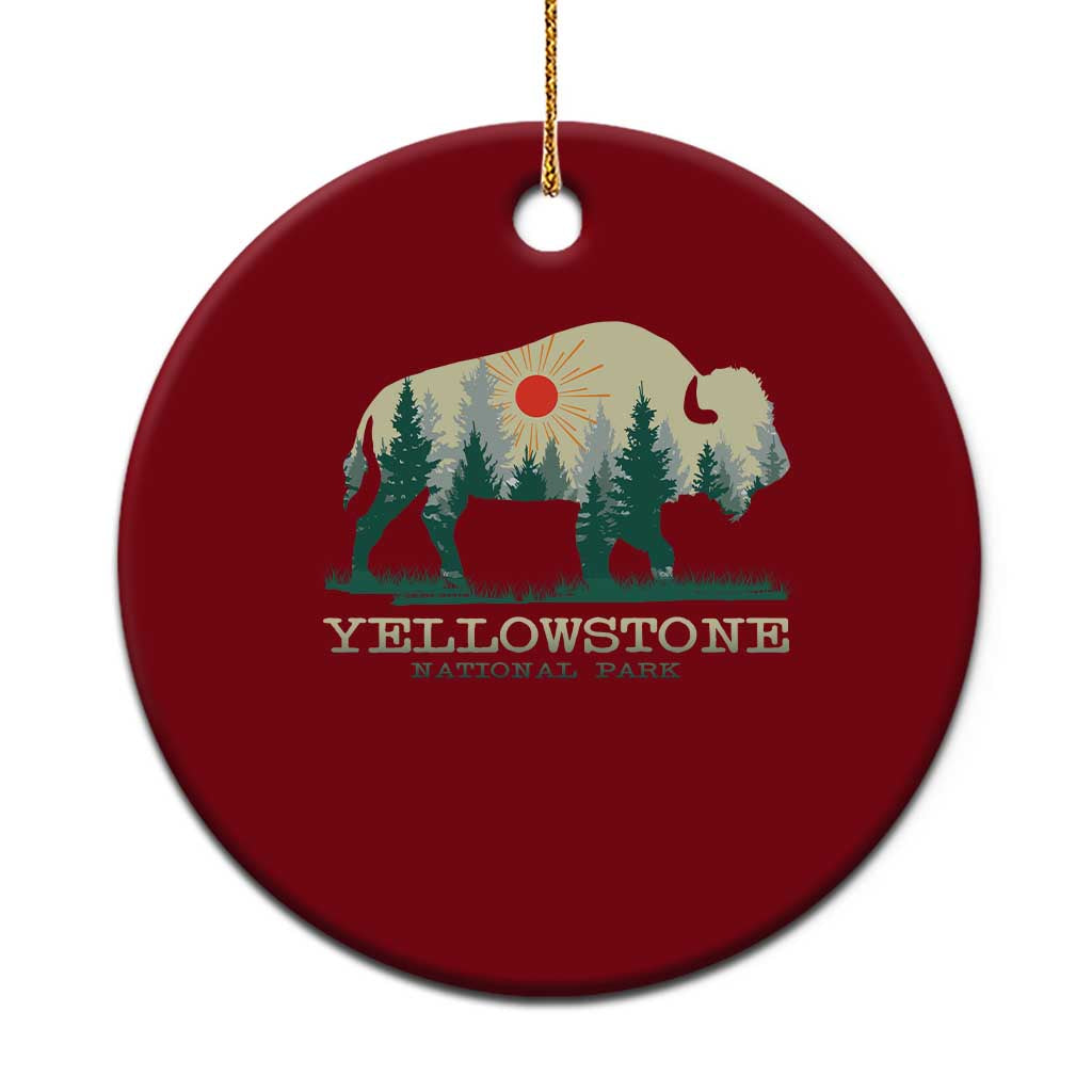 Yellowstone National Park Ceramic Ornament Bison Nature Wildlife Outdoor Hiking Camping Forest - Wonder Print Shop