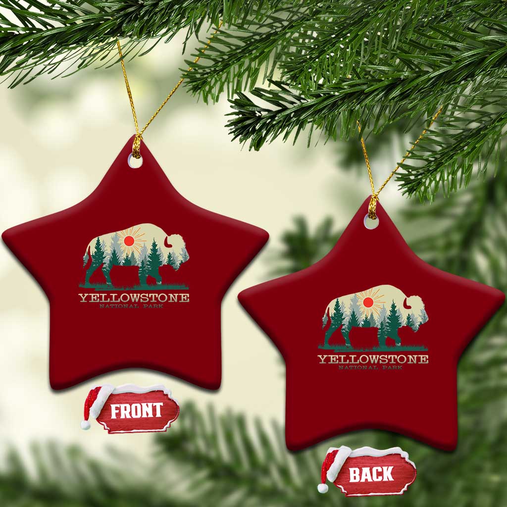 Yellowstone National Park Ceramic Ornament Bison Nature Wildlife Outdoor Hiking Camping Forest - Wonder Print Shop