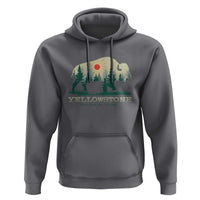 Yellowstone National Park Hoodie Bison Nature Wildlife Outdoor Hiking Camping Forest - Wonder Print Shop