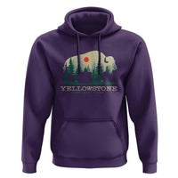 Yellowstone National Park Hoodie Bison Nature Wildlife Outdoor Hiking Camping Forest - Wonder Print Shop