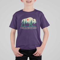 Yellowstone National Park T Shirt For Kid Bison Nature Wildlife Outdoor Hiking Camping Forest - Wonder Print Shop