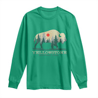 Yellowstone National Park Long Sleeve Shirt Bison Nature Wildlife Outdoor Hiking Camping Forest - Wonder Print Shop