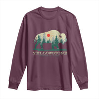 Yellowstone National Park Long Sleeve Shirt Bison Nature Wildlife Outdoor Hiking Camping Forest - Wonder Print Shop