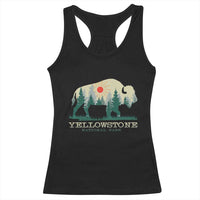 Yellowstone National Park Racerback Tank Top Bison Nature Wildlife Outdoor Hiking Camping Forest - Wonder Print Shop