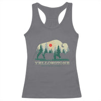 Yellowstone National Park Racerback Tank Top Bison Nature Wildlife Outdoor Hiking Camping Forest - Wonder Print Shop