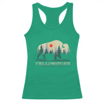 Yellowstone National Park Racerback Tank Top Bison Nature Wildlife Outdoor Hiking Camping Forest - Wonder Print Shop