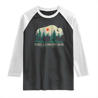 Yellowstone National Park Raglan Shirt Bison Nature Wildlife Outdoor Hiking Camping Forest - Wonder Print Shop