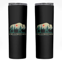 Yellowstone National Park Skinny Tumbler Bison Nature Wildlife Outdoor Hiking Camping Forest - Wonder Print Shop