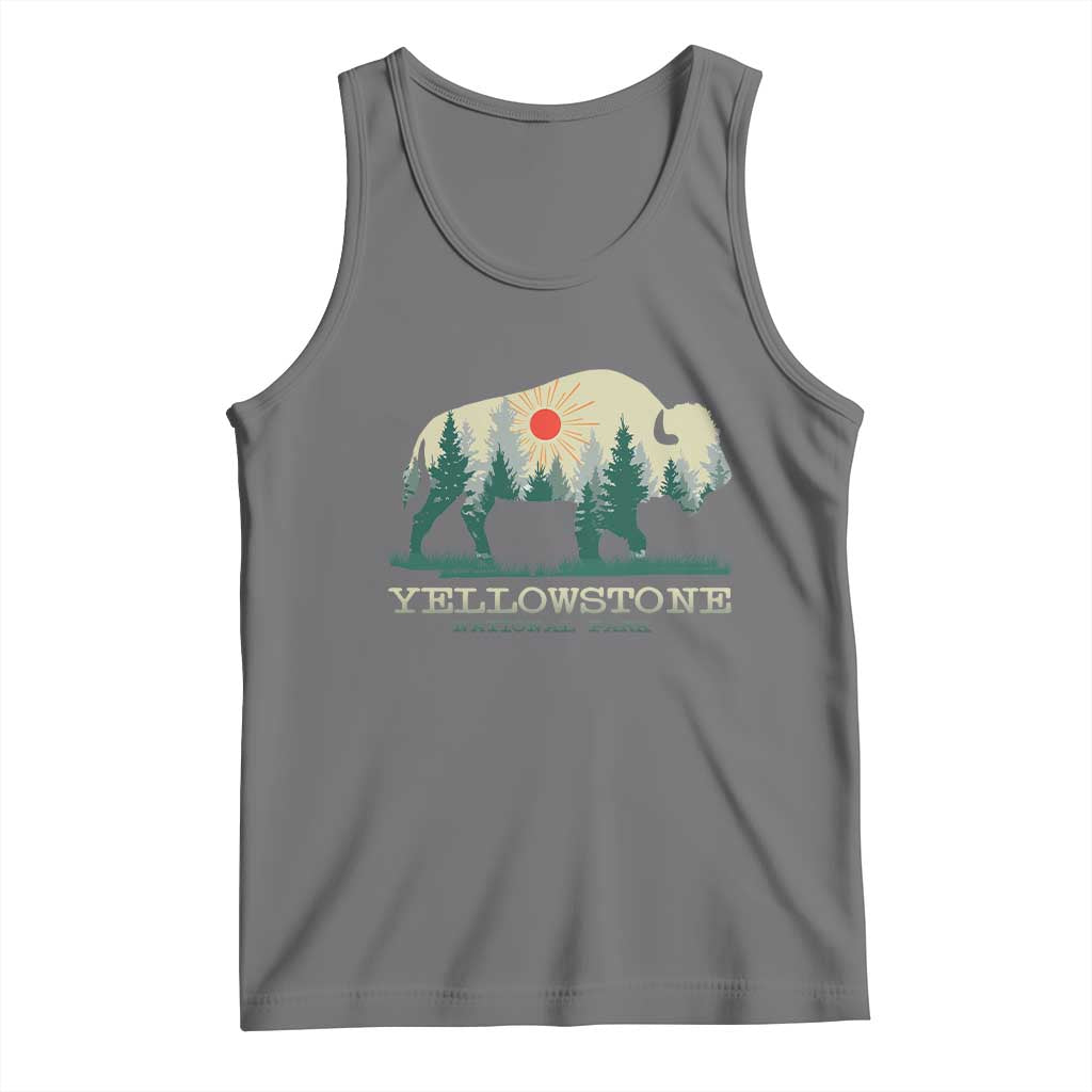 Yellowstone National Park Tank Top Bison Nature Wildlife Outdoor Hiking Camping Forest - Wonder Print Shop