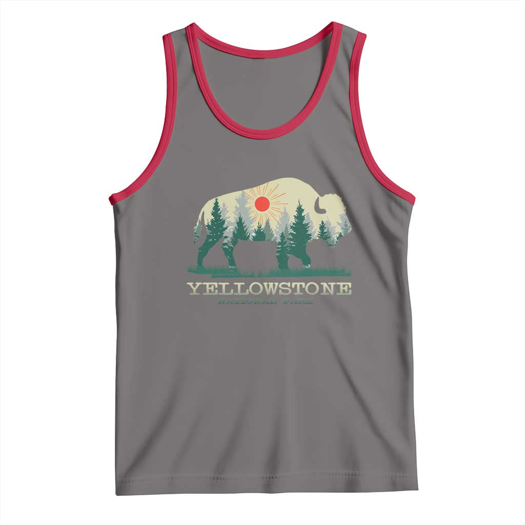 Yellowstone National Park Tank Top Bison Nature Wildlife Outdoor Hiking Camping Forest - Wonder Print Shop