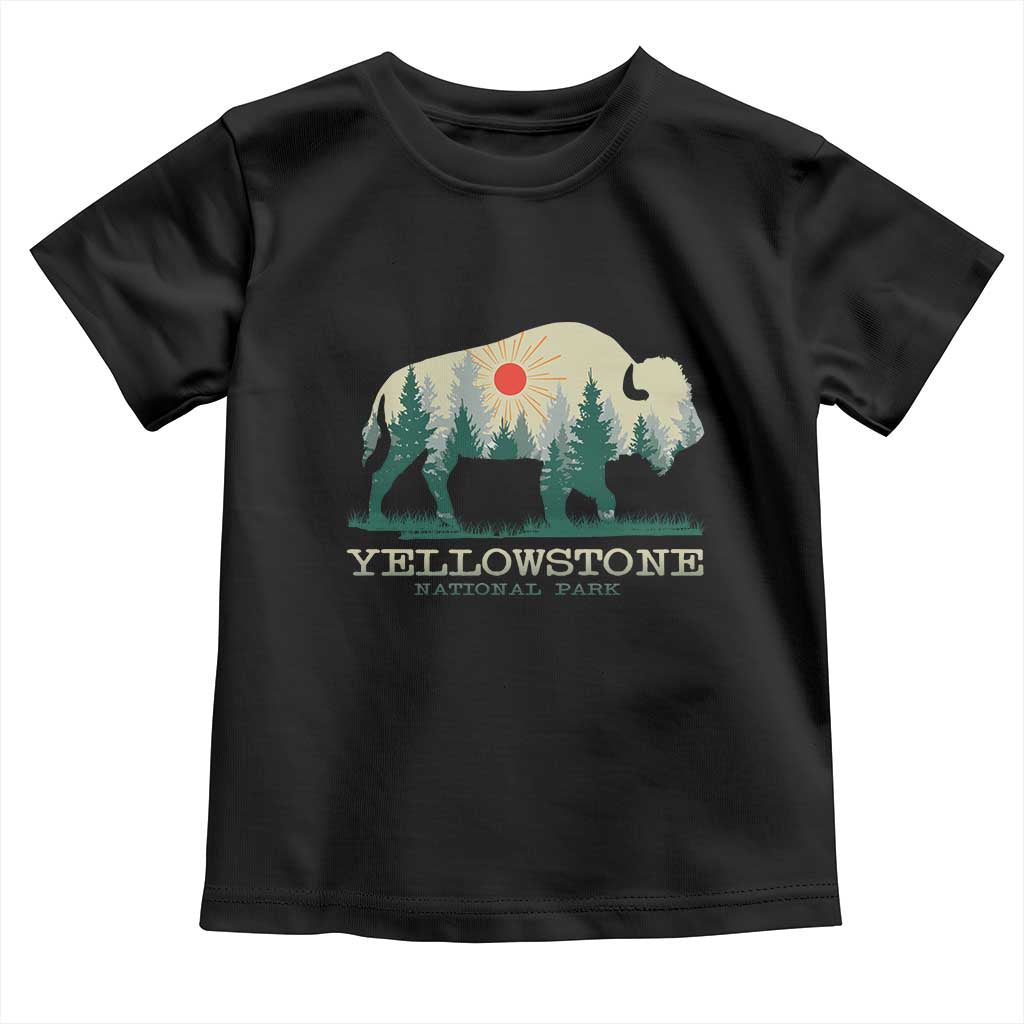 Yellowstone National Park Toddler T Shirt Bison Nature Wildlife Outdoor Hiking Camping Forest - Wonder Print Shop