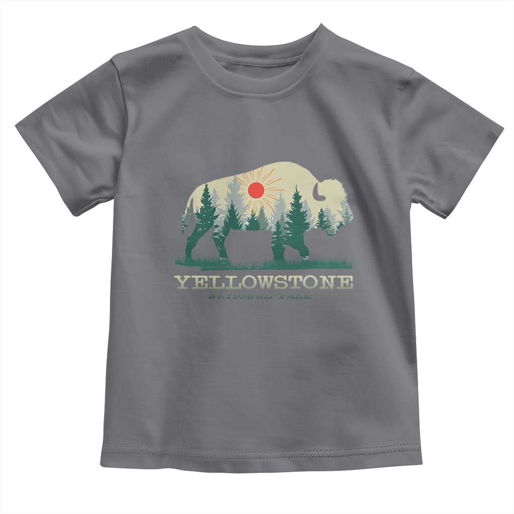 Yellowstone National Park Toddler T Shirt Bison Nature Wildlife Outdoor Hiking Camping Forest - Wonder Print Shop